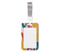 Woshuwo Yes You Can - Funda protectora para tarjetas de identificación de plástico duro, diseño de cuadros coloridos para enfermeras y oficina
