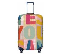 Woshuwo Yes You Can - Fundas de equipaje de viaje con diseño de cuadros coloridos, mínimas, elásticas, a prueba de polvo, resistente a los arañazos, protector de maleta de 22 a 24 pulgadas