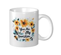 Woshuwo You are My Sunshine Flowers - Taza de cerámica, elegante taza de café, taza de agua para el hogar y la oficina, 325 ml