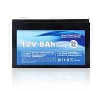 WoskjXas 12V 8Ah 96Wh LiFePO4 Batería de Litio Recargable, Ciclo Profundo 2000 Veces con protección BMS, batería LiFePO4 para Botes de Motor, Camping, Scooters, UPS, turbina eólica, Solar, inversores