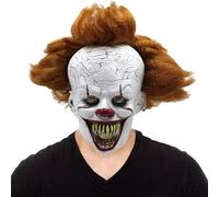WoskjXas Máscara de Payaso Halloween, Máscara de Stephen King's It Horror Máscara de Látex, Máscara de Payaso para Adultos Máscara de Cabeza Completa