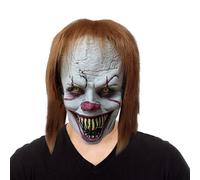 WoskjXas Máscara de Payaso Halloween, Máscara de Stephen King's It Horror Máscara de Látex, Máscara de Payaso para Adultos Máscara de Cabeza Completa