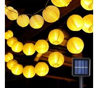 WoskjXas Solar Cadena de Linterna, 13.6M 30LEDs Cronometrable Farolillos Solares Exterior, 8 Encendiendo Modos 600mAH Guirnaldas Luces IP65 Resistente al Agua para Patio Jardín Césped Balcón