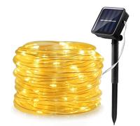 WoskjXas Solar Luz de Cuerda, 12m 100LEDs Solar Guirnalda Manguera, Luces Solares Impermeables, Solares Iluminación Cuerda Decoración con 8 Modos para Jardín Boda Fiesta de Navidad