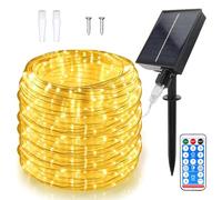 WoskjXas Solar Luz de Cuerda, 20M 200LEDs Solar Guirnalda Manguera, Luces Solares Impermeables Control Remoto, Solares Iluminación Cuerda Decoración con 8 Modos para Jardín Boda Fiesta