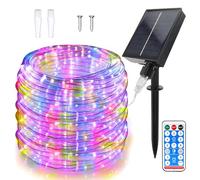 WoskjXas Solar Luz de Cuerda, 20M 200LEDs Solar Guirnalda Manguera, Luces Solares Impermeables Control Remoto, Solares Iluminación Cuerda Decoración con 8 Modos para Jardín Boda Fiesta