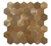 WoStick Baldosas adhesivas de metal, 4 mm de grosor, azulejos de pared autoadhesivos, 2024 nuevos azulejos de pared con metal cepillado, 10 hojas por paquete