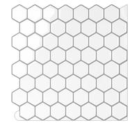 WoStick Hexágono Vinilos Cocina Azulejos Adhesivos 3d Pegatinas de Baldosas Pared 3D para Baños Cocina(10-Piezas 30.5 x 30.5cm)