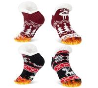 Wostock 2 Pares de Calcetines Antideslizantes, Calcetine Cálidos para el Invierno, Calcetine de Punto Grueso, Calcetines Térmicos, Sin Género, Para Hombres Y Mujeres EU36-41