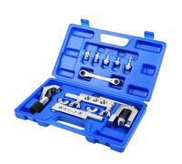 Wostore Herramienta de ensanchamiento individual y kit de herramientas de estampación - 45° de una sola llamarada y estampado para cobre, aluminio, latón HVAC y tubos con cortador de tubos y llave de