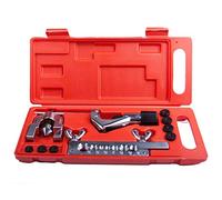 Wostore Kit de herramientas de doble ensanchamiento para cortador de tubos de línea automotriz de 3/40.6 cm-5/20.3 cm 7 troqueles con hoja de repuesto y remear