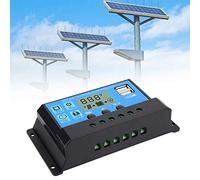 wosume Regulador Auto del Panel Solar de 12V 24V, regulador de Carga Solar, Uso Comercial al Aire Libre 40A para el hogar