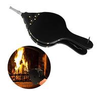 Wosune Fuelle de madera, Fuelle de chimenea de aire de madera manual para barbacoa de camping al aire libre, ventilador/encendedor en la esquina del fuego, fuelles de aire de madera (plata)