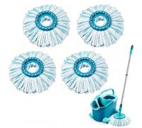 Wosyoodo 4 Piezas Cabezales de Recambio para Leifheit Clean Twist Disc Mop Micro Ergo Set, Sistema de 2 Fibras, Lavable a 60°C, para Todos los Tipos de Suelos