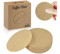 Wosyoodo 600 Pcs Papel de Filtro de Café 64 mm, Redondos Filtros Desechables, Sin Blanquear Natural, Compatible con Aeropress Cafeteras Espresso