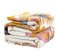 Wotcsil Manta Sofa de Algodón para Cama Colcha Sofa Floral Boho Plaid Manta Foulard Multiusos Jarapas para Sofas Cubrecama Verano Inverno (Naranja Azul, 200x230cm)