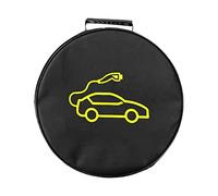 WOTEG Bolsa para cables de puente para baterías de coche | Tela Oxford impermeable para guardar herramientas de automóvil,organizador de coche ignífugo para cables de extensión EV, Bolsa redonda, 1