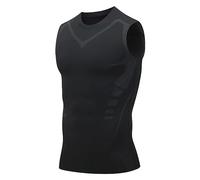 WOTEG Camiseta Ajustada para Hombre - Camiseta sin compresión con Control Barriga para Adelgazar el Cuerpo,Chaleco sin Mangas Agradable a la Piel con Chaleco para Correr Tela iónica