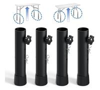 Wotendy 4 Extensores de Patas de Mesa Plegables, Soporte de Mesa para Patas Dobladas/Rectas, Extensiones de Patas Plegables Ajustables, Altura Ajustable de 9,2 cm, 13,3cm