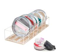 Wotendy Organizador Acrílico para Tapas de Vasos, Soporte para Tapas de Vasos para Encimeras de Cocina para Yeti Tumbler/Stanley Tumbler/Simple Modern Tumbler Lids, Organizador de Tapas de Vasos