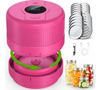 Wothfav Envasadora al Vacio para Tarros Cristal, Sellador al Vacío Mason Jar, Mason Jar Vacuum Sealer, Parada Automática, Tarros Mason para Conservación y Fermentación de Alimentos, Rojo Baya