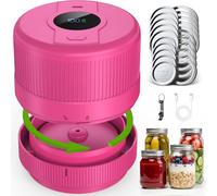 Wothfav Envasadora al Vacio para Tarros Cristal, Sellador al Vacío Mason Jar, Mason Jar Vacuum Sealer, Parada Automática, Tarros Mason para Conservación y Fermentación de Alimentos, Rojo Baya