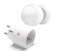 Wothfav Sensor de Movimiento PIR con Enchufe Inalámbrico，Temporizador Integrado，3 Niveles de Alcance，Ángulo de Detección de 120°，Alimentado por Batería，Compatible con LED，Garaje，Trastero，Lavadero