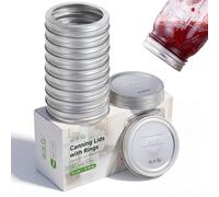 Wothfav Tapas Mason Jar Regular Mouth, Tapas Selladas Antifugas para Almacenamiento y Conservación de Alimentos, Compatibles con la Mayoría de Selladoras al Vacío Eléctricas, 10 Piezas