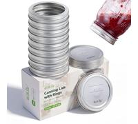 Wothfav Tapas Mason Jar Wide Mouth, Tapas Selladas Antifugas para Almacenamiento y Conservación de Alimentos, Compatibles con la Mayoría de Selladoras al Vacío Eléctricas, 10 Piezas