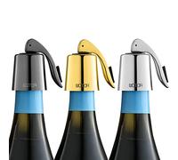 WOTOR Tapón de Acero Inoxidable para Vino, Cierre Hermético de Silicona, Accesorio Reutilizable a Prueba de Fugas, Mantiene Fresco, Paquete de 3 (Tricolor)