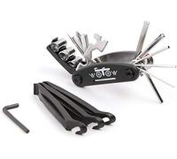 WOTOW 16 in 1 Multiherramienta para Bicicleta, Kit de Reparación de Bicicletas Portátil, 3 Palanca de Neumáticos, 1 Llave Pequeña Negra,para el Mantenimiento Diario de Bicicletas