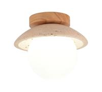 WOTTES Lámpara de techo Travertino amarillo natural Wabi Sabi Vintage LED 4500K Lámparas interior retro colgante para dormitorio, cocina, salón (Luz neutra)