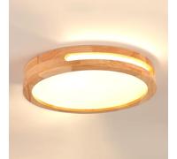 WOTTES Lampara Techo, Lampara Led Techo De Madera, Lampara Techo Dormitorio, 3000k 24w ø40cm Luz CáLida, Adecuado Para Dormitorios, Salon, Salas De Estar y Pasillos