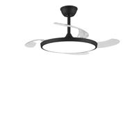 WOTTES Ventilador de techo con luz de 42 pulgadas ultra delgado techo bajo, lámpara LED 96W 3 colores regulable, motor CC cobre puro 6 velocidades Control remoto