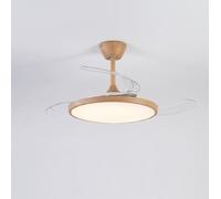 WOTTES Ventilador de techo con luz de 42 pulgadas ultra delgado techo bajo, lámpara LED 96W 3 colores regulable, motor CC cobre puro 6 velocidades Control remoto