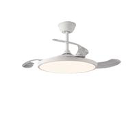 WOTTES Ventilador de techo con luz de 42 pulgadas ultra delgado techo bajo, lámpara LED 96W 3 colores regulable, motor CC cobre puro 6 velocidades Control remoto