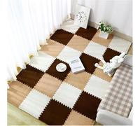 WOTZOV Alfombra De Espuma Afelpada Entrelazada, Alfombra De Espuma Cuadrada Recortable Tipo Rompecabezas DIY, Alfombra De Escalada Suave Y Antideslizante.，Café Blanco + café + café Oscuro 9 Piezas