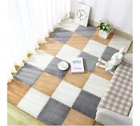 WOTZOV Alfombra De Espuma Afelpada Entrelazada, Alfombra De Espuma Cuadrada Recortable Tipo Rompecabezas DIY, Alfombra De Escalada Suave Y Antideslizante.，Blanco + café Claro + Gris 9 Piezas