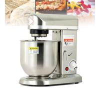 WOTZOV Batidora Industrial De Pie, Batidora De Alta Resistencia con Bol De Acero Inoxidable, 3 Velocidades Ajustables, Panaderías Y Pizzerías, Capacidad De 5 litros.，Acero Inoxidable 7L