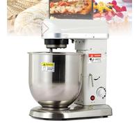 WOTZOV Batidora Industrial De Pie, Batidora De Alta Resistencia con Bol De Acero Inoxidable, 3 Velocidades Ajustables, Panaderías Y Pizzerías, Capacidad De 5 litros.，Blanco 7L