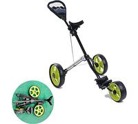 WOTZOV Carrito de Golf de 3 Ruedas, fácil de Transportar y Plegar, con ángulo de Mango Ajustable y Freno de pie, Ligero, se Abre y se Cierra en un Segundo.