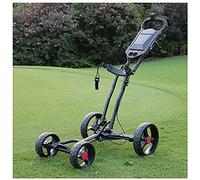 WOTZOV Carrito de Golf de 4 Ruedas, Plegable, con Freno de Mano, portavasos y Panel multifunción.