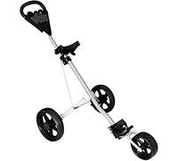 WOTZOV Carrito de Golf Plegable de 3 Ruedas con Panel multifunción, aleación de Aluminio Ligero, Apertura y Cierre en un Segundo, con Asiento portavasos.