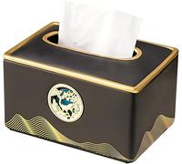 WOTZOV Chinese Napkin Box Living Room Coffee Table Decoration Ceramic Storage Drawer Tray Set