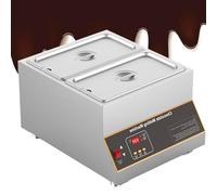 WOTZOV Chocolate Tempering Machine, Electric Commercial Chocolate Melting Machine 0-95℃ Stainless Steel with 2 Tanks for Efficient Chocolate Tempering and Melting