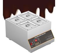 WOTZOV Chocolate Tempering Machine, Electric Commercial Chocolate Melting Machine 0-95℃ Stainless Steel with 2 Tanks for Efficient Chocolate Tempering and Melting