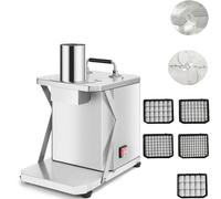 WOTZOV Cortadora Eléctrica De Verduras, Picadora Comercial De Verduras De 200 W, Trituradora De Zanahorias/Patatas, Máquina De Cortar En Dados De Acero Inoxidable, Cortadora Automáti