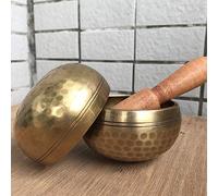 WOTZOV Cuenco de meditación de Chakras del Himalaya Martillado a Mano, Cuenco Tibetano de latón para Yoga Budista，One Color 13
