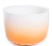 WOTZOV Cuenco Tibetano de Cristal de Cuarzo Esmerilado de 432 Hz con Tono, percutor de Gamuza y Junta tórica, para meditación y sanación Sonora.，D Navel 10 Inch
