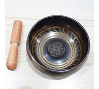WOTZOV Cuenco Tibetano de latón Negro de Nepal, 7 tamaños Diferentes, Cuenco para rituales sagrados del Dharma para meditación y Yoga.，One Color 170MM